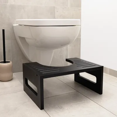 Produktbild von Navaris Bambus Toilettenhocker WC Hocker - Toiletten Fußbank aus Holz - Anti Verstopfung - Fußstütze für Erwachsene und Kinder - Klohocker