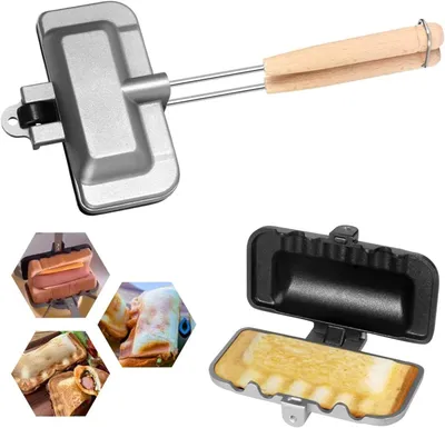 Produktbild von Abnehmbarer Toast-Sandwich-Maker,doppelseitige Sandwich-Backform, Handtoaster-Sandwich-Maker, antihaftbeschichteter Grill-Käse-Maker, mit abnehmbarem Griff