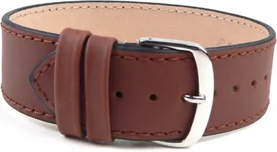 Produktbild von Minott Uhrenarmband Leder Durchzugsband 20mm Braun 20265S