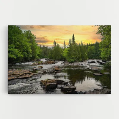 Produktbild von ARTHUB® Leinwandbild 30x40 cm, Small River Forest | Wohnzimmerdekoration, Hängende Bilder, Wanddekoration, Heimdekoration, Landschaften, Wälder