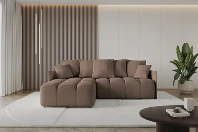 Produktbild von ALTDECOR Ecksofa mit Schlaffunktion und Bettkasten LONLI-L 251x189x68 cm Braun - Corner Sofa Bett Eckcouch Couch L-Form Schlafcouch Ausziehbar Wohnlandschaft Schlafsofa Cauchsofa