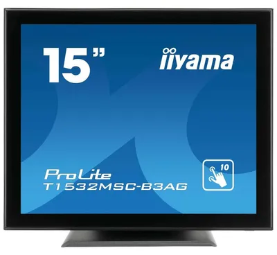Produktbild von iiyama T1532MSC-B3AG, 38,1 cm (15"), 1024 x 768 Pixel, 315 cd/m², Tisch, 0,297 x 0,297 mm, 700:1