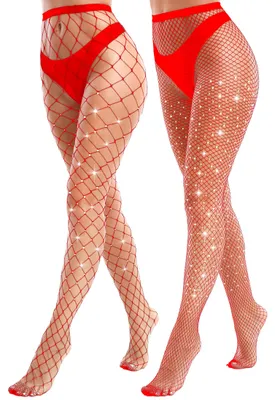 Produktbild von VEBZIN Glitzernde Netzstrumpfhose für Damen, große und mittelgroße Netzstrumpfho