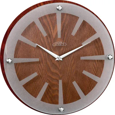 Produktbild von PRIM Wood Singular Wanduhr Holz Quarz für Wohnzimmer Braun 30 cm