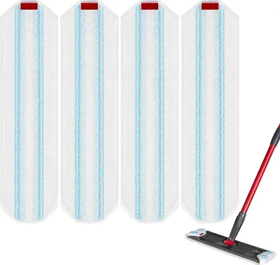 Produktbild von 4 Stück Wischmopp Ersatzbezug für Vileda H2PrO Bodenwischer, Mikrofaser Wischpads Ersatz für O-Cedar H2prO Flacher, Wiederverwendbar, Boden Reinigen