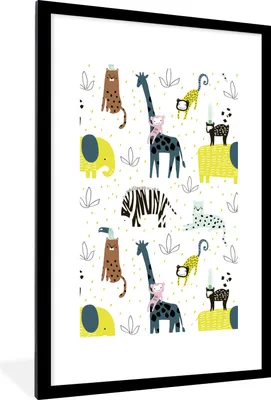 Produktbild von MuchoWow® MuchoWow® Gerahmtes Poster Tiere - Natur - Muster 60x90 cm - Poster mit zchwarzem Bilderrahmen - Dekoration - Wandposter Wohnzimmer - Hochwertig