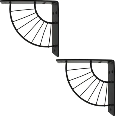 Produktbild von Natural Goods Berlin Regalhalter SONNENALLEE, Regalhalterung, Regalträger, Wandregal, Wandkonsole, Schwarz, für 180-300 mm Regalböden, 2 Stück