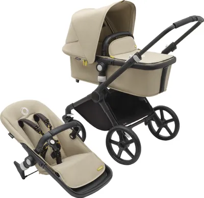 Produktbild von Bugaboo Fox Cub Kinderwagen 2-in-1 - Black / Desert Beige | Kinderwagen Taupe