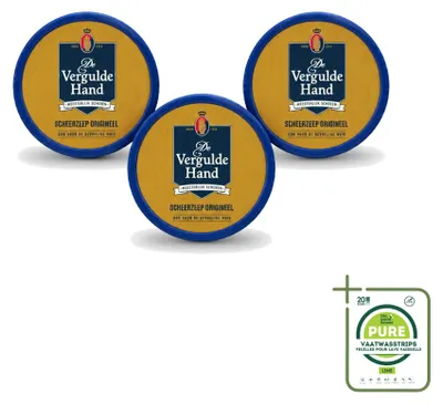 Productafbeelding van 3 x De Vergulde Hand Original scheerzeepblokjes - 75 g - grootverpakking - 3 stuks