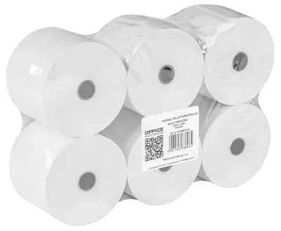 Produktbild von OFFICE PRODUCTS Kassenrollen Thermorollen / 6 Rollen - 57mm x 100m/ Weiß/Thermop
