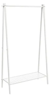 Imagen del producto de Perchero de acero con estante blanco – resistente – 33,5 x 92,5 x 153 cm