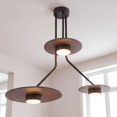 Obrázek produktu pro Stropní světlo přírodní černá GX53 dřevo kov moderní stropní svítidlo