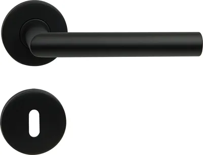 Produktbild von FELGNER Drückergarnitur Como (Lochung: Buntbart, Oberfläche: schwarz matt) Lochung: Buntbart Oberfläche: schwarz matt