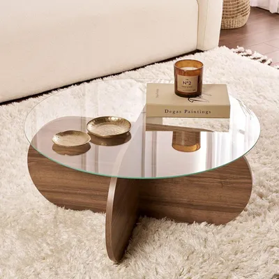 Produktbild von Cugnoli - Couchtisch, 75x75x35h cm, Walnussbraun, Rund