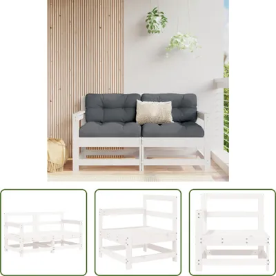 Produktbild von The Living Store Garten-Ecksofas 2 Stk. Weiß Massivholz Kiefer