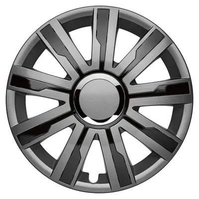 Obrázek produktu pro 4 ks krytů kol 17 palců, ozdobné kryty kol Mirage 5 šedé/černé pro Citroën, Ford, Lancia, MINI, Renault, Subaru 4-1611361
