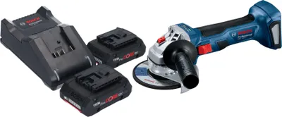 Obrázok produktu pre Bosch GWS 18V-7 Professional akumulátorová uhlová brúska 18 V 115 mm bez kefiek + 2x akumulátor ProCORE 4,0 Ah + nabíjačka