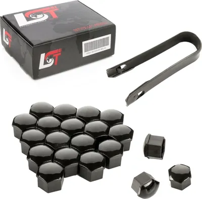 Produktbild von 20x Radschrauben Abdeckkappen Radschraubenkappen 17 mm schwarz für AUDI PORSCHE