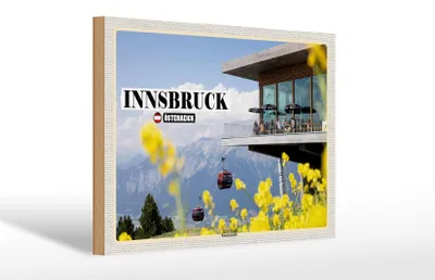 Produktbild von Holzschild Reise Innsbruck Österreich Patscherkofel 30x20cm