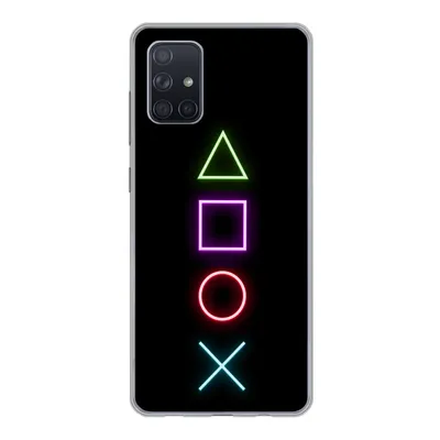 Produktbild von MuchoWow® Handyhülle Schutzhülle Hülle für Samsung Galaxy A51 5G Gaming - Neon - Konsole - Schwarz - Controller - Gaming Silikon Softcase Handy Hülle - Abbildung