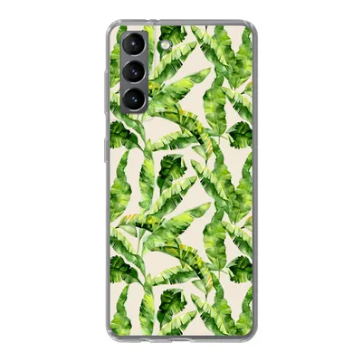Produktbild von MuchoWow® Handyhülle Schutzhülle Hülle für Samsung Galaxy S21 Palmenblatt - Muster - Tropisch Silikon Softcase Handy Hülle - Softcase