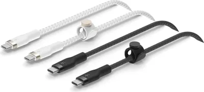 Zdjęcie produktu dla Belkin BoostCharge Pro Flex, 1 m, USB C, USB C, USB 2.0, 0,48 Gbit/s, Czarny, Biały