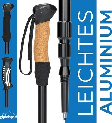Immagine prodotto di Bastoncini da trekking telescopici per donna e uomo | Bastoncini da trekking ultraleggeri in carbonio e alluminio | Bastoncini da nordic walking regolabili