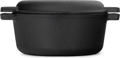 Produktbild von Ø24cm Brotbacken Gusseisen Topf 4L Gusseisentopf mit Deckel-Bratpfanne Kochtopf aus Gusseisen Brotbackform geeignet für Gasgrill, Backofen, Feuerstelle und alle Herdarten inkl. Induktion