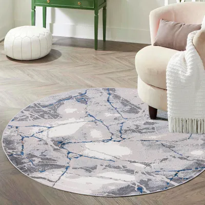Produktbild von Mazovia Teppich Beige Rund Abstrakt - Wohnzimmer, Schlafzimmer, Esszimmer, Büro, Kurzflor Rund - ® Zertifikat, Braun - 120 x 120 cm