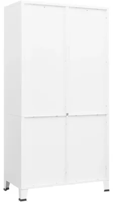 Zdjęcie produktu dla Szafa metalowa, biała, 90x50x180 cm, 2 półki, 1 drążek na wieszaki