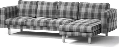 Produktbild von Dekoria Bezug für Norsborg 4-Sitzer Sofa mit Recamiere, grau-anthrazit, Norsborg Bezug für 4-Sitzer Sofa mit Recamiere