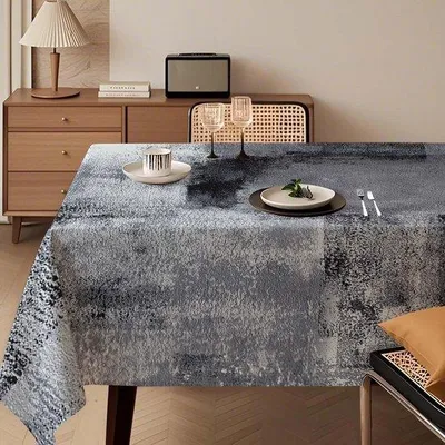 Produktbild von Rechteckiges Tischüberwurf 140x240 cm mit schwarzer Kunstdesign für verschiedene Anlässe