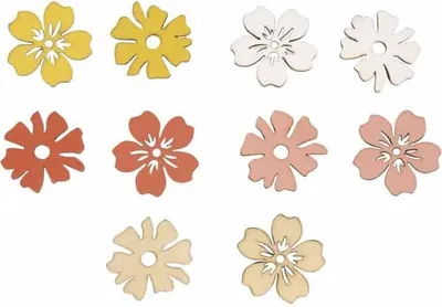 Zdjęcie produktu dla Miniaturowe drewniane kwiaty tahitańskie 3,5 cm