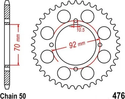 Immagine prodotto di 45Z passo 530 per KAWASAKI Z 250 A 78-82 Pignone posteriore