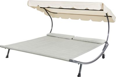 Leco Doppelliege grau/beige - Maße: 200 cm x 200 cm x 110 cm; 39212103