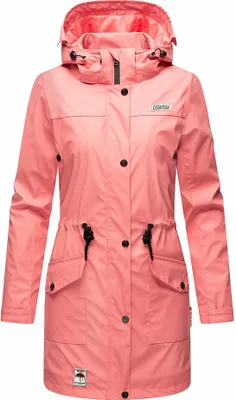 Produktbild von Navahoo Damen Regenmantel Übergangs Regen Jacke Mantel Outdoor Windbreaker Deike Rose Coral Gr. 38 - M