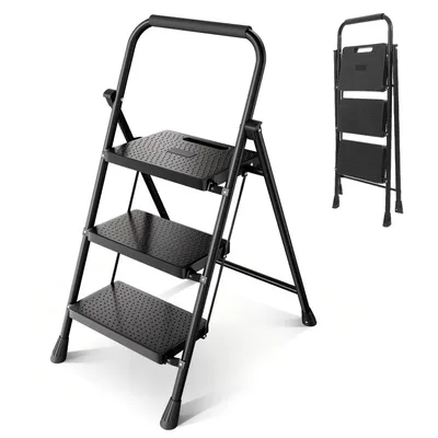 Produktbild von Sekey Trittleiter 3 Stufen Klappbar – Rutschsichere 36 cm XXL Trittstufen, bis 150 kg