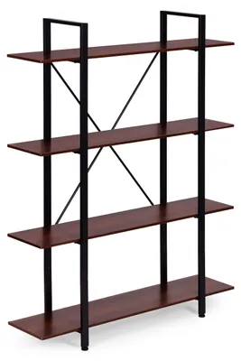 Obrázek produktu pro ModernHome S-04A Regál v industriálním stylu, 4 police, 105 x 140 cm, hnědá