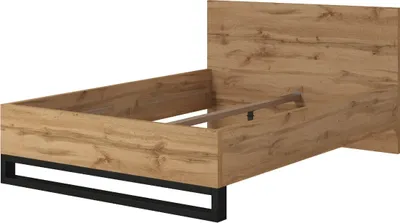 Zdjęcie produktu dla Łóżko HALLE 140x200 dąb wotan mat/czarne
