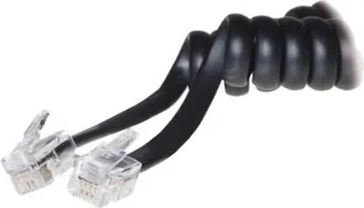 Produktbild von Telefonhörer-Spiralkabel--2x 4P4C schwarz 4m
