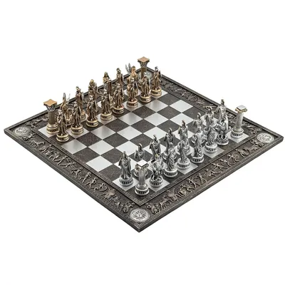Productafbeelding van Resin Chess Set – Greek Mythology vs Roman Mythology, Hand-Painted