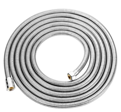 Immagine prodotto di Tubo flessibile per doccia in acciaio inossidabile, lunghezza 4 metri, con connettore in ottone