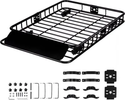 Produktbild von Dakdrager Deluxe – Verstellbarer Dachgepäckträger & Autodachkorb – 1630x990x152mm – 90kg Tragfähigkeit – Mit Windabweiser