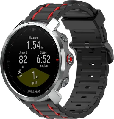 Produktbild von Strap-it® Polar Grit X Sportschnallenband (Schwarz/Rot)