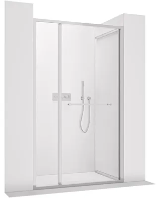 Zdjęcie produktu dla szkło ceramiczneO – Przesuwne drzwi prysznicowe Versaro L/P – 6 mm – chrom, szkło przezroczyste – 140 x 195 cm – przesuwne