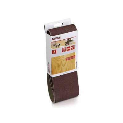 Produktbild von KREATOR Holz Schleifband für Bandschleifer - 3 Stück - Körnung G40 - 10 x 61 cm
