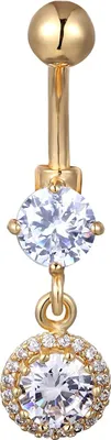 Produktbild von Karisma Edelstahl Bauchnabelpiercing Anhänger Banana Zirkonia - HB151 - Silber