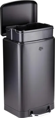 Produktbild von Dirt Devil Tretmülleimer 20L – Mülleimer Küche mit Soft Close – Abfalleimer aus Edelstahl – Herausnehmbarer Inneneimer – 30 x 29 x 52,5 CM – Schwarz
