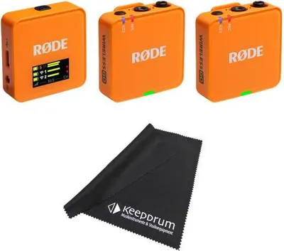Zdjęcie produktu dla Bezprzewodowy system mikrofonowy Rode Wireless GO Gen 3 Orange ze ściereczką