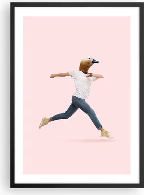 Produktbild von Gerahmtes Poster - Schwarzer Rahmen - Anthropomorphisierung Mensch Ente - 50x70 cm - Wand Bild - Wanddeko - Wandbilder - Kunstposter - Wandposter - Bilderrahmen - Bilder - Kunstdruck - P2BPA50x70-4597